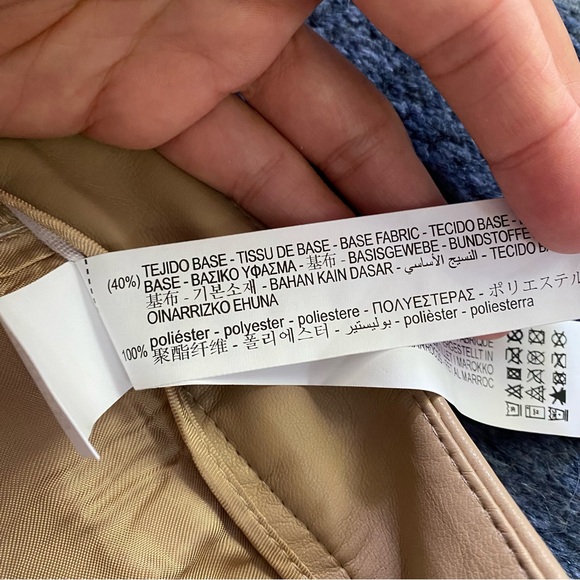 🍂 ZARA TAN FAUX LEATHER HIGH WAIST BERMUDA SHORTS! - Picture 13 of 16